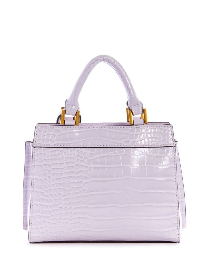 Torba Satchel Damskie Guess Katey Croc Fioletowe | 143067-QSN