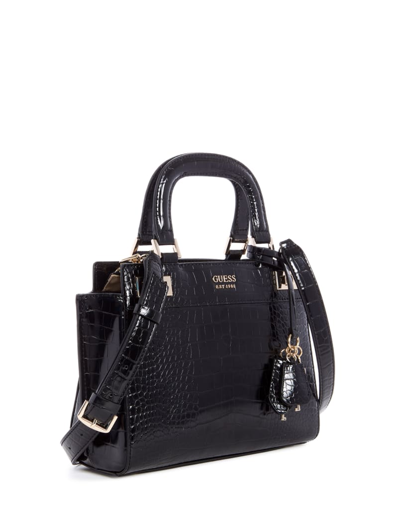 Torba Satchel Damskie Guess Katey Girlfriend Czarne | 236895-CJB