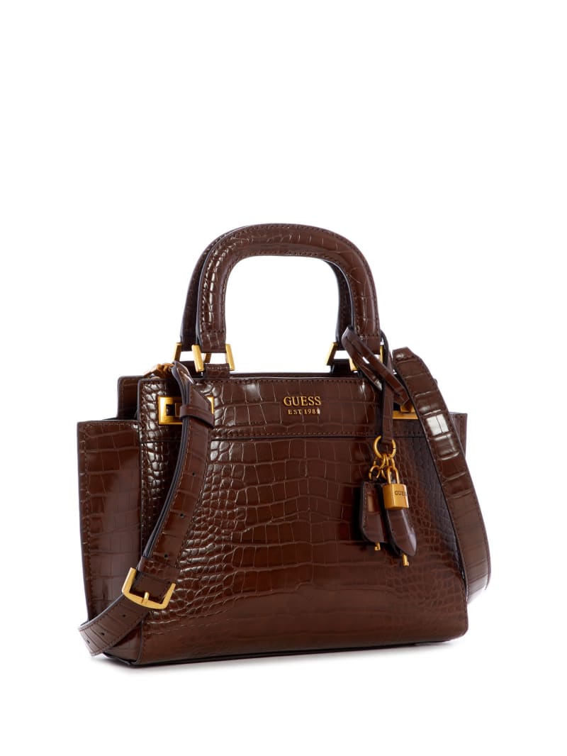 Torba Satchel Damskie Guess Katey Girlfriend Brązowe | 452730-YCG