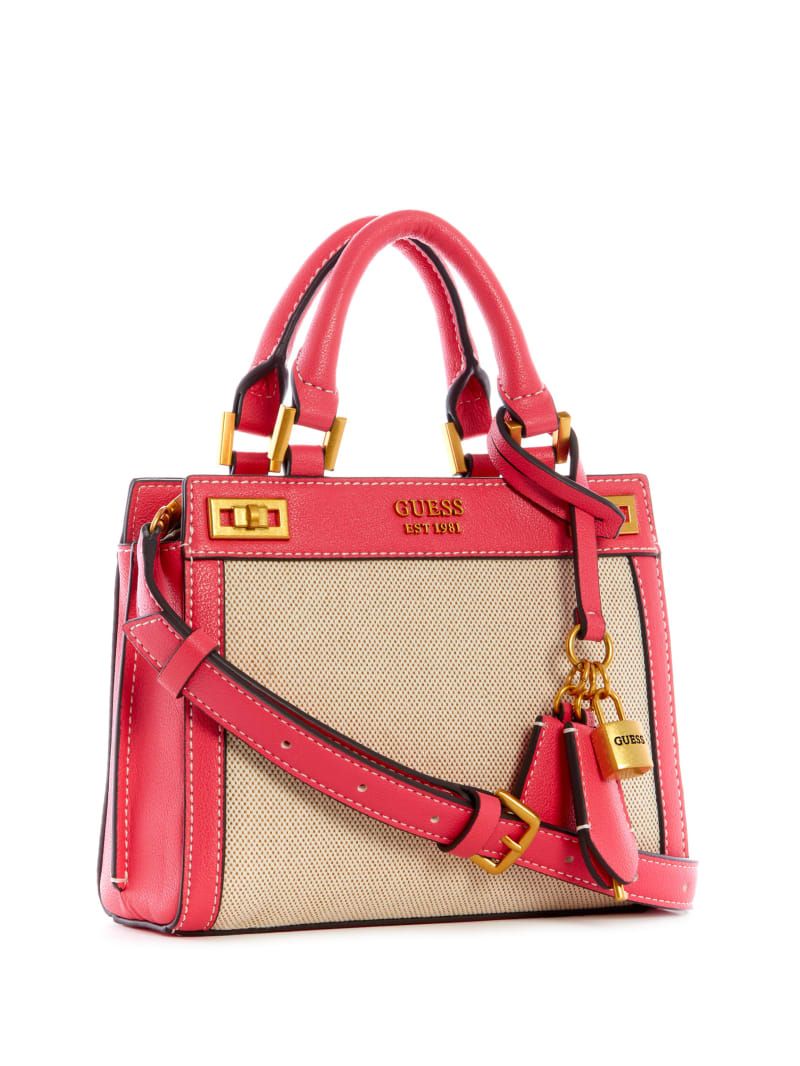 Torba Satchel Damskie Guess Katey Płócienne Turkusowe | 371456-AZV