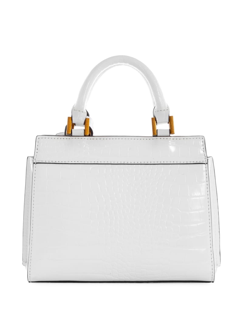 Torba Satchel Damskie Guess Katie Croc Białe | 284730-VIG