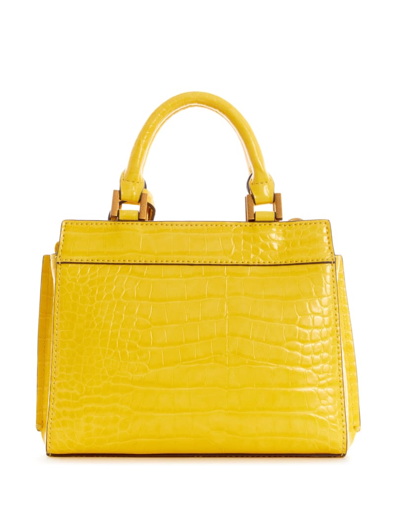 Torba Satchel Damskie Guess Katie Croc Żółte | 749051-XNF