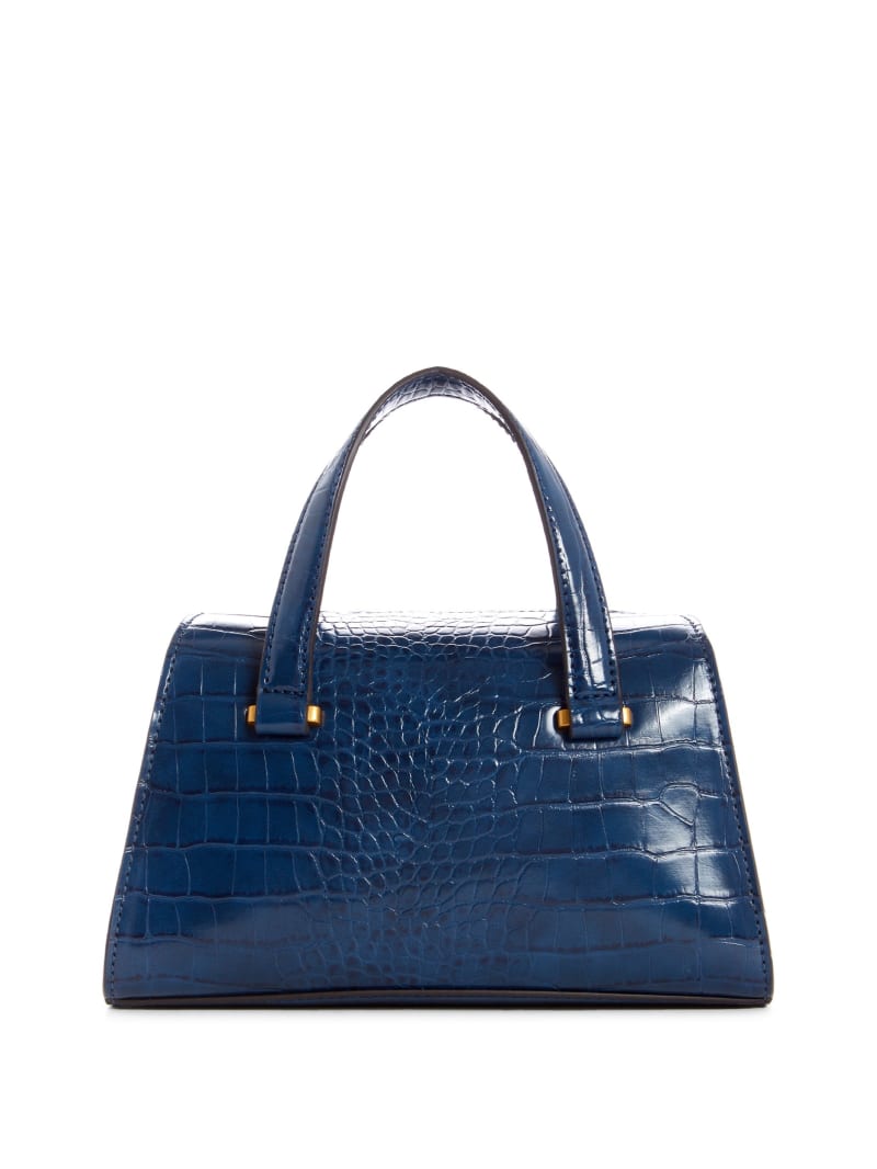 Torba Satchel Damskie Guess Stephi Croc Niebieskie | 596703-JMN