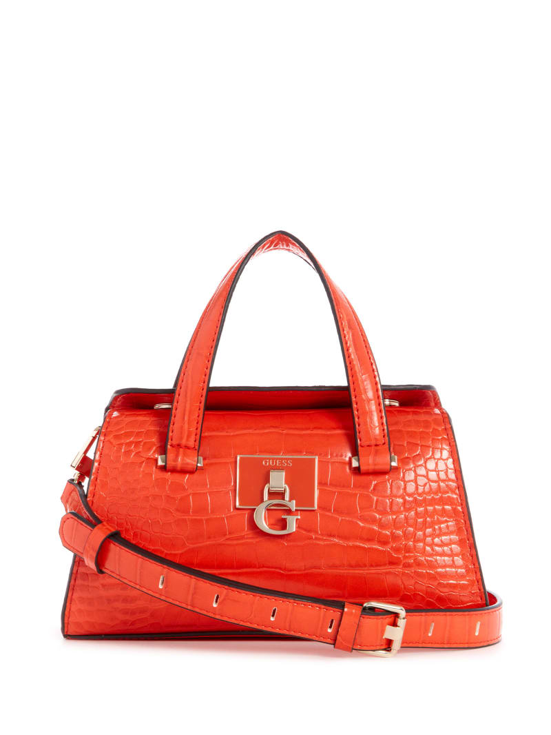 Torba Satchel Damskie Guess Stephi Croc Brązowe | 875026-FPY