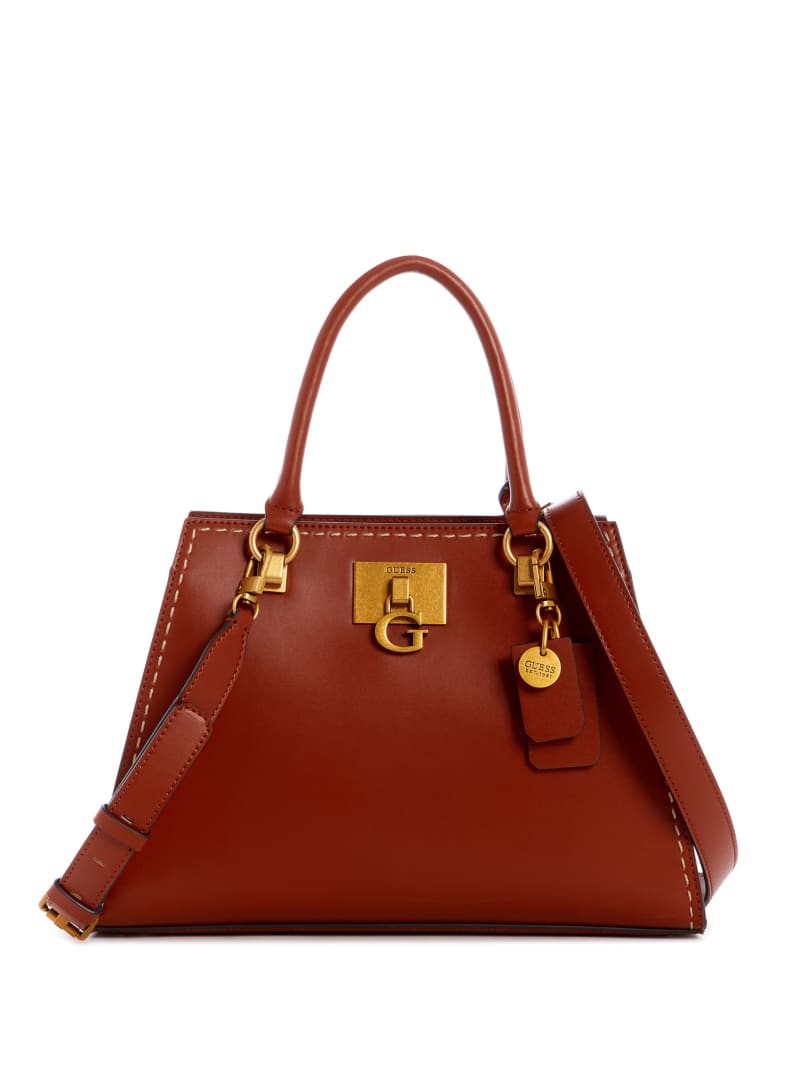 Torba Satchel Damskie Guess Stephi Girlfriend Bordowe | 058463-QHT