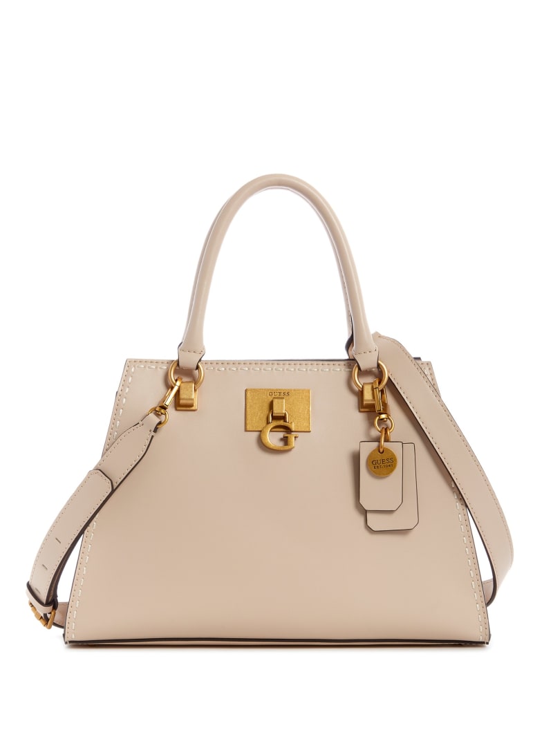 Torba Satchel Damskie Guess Stephi Girlfriend Beżowe | 129746-XPU