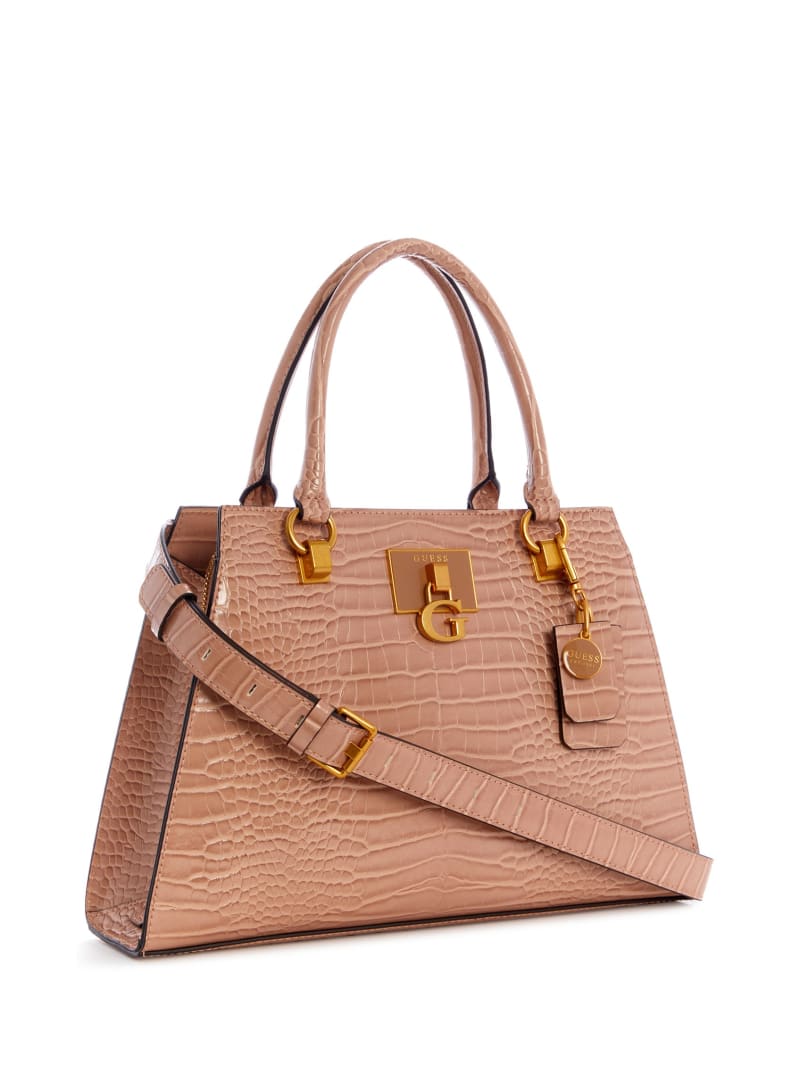 Torba Satchel Damskie Guess Stephi Girlfriend Brązowe | 390245-XMS