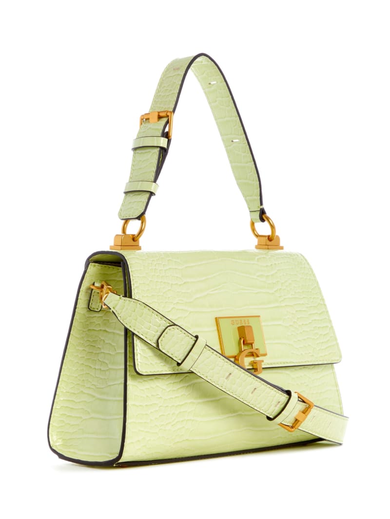 Torba Satchel Damskie Guess Stephi-Handle Głęboka Złote | 290147-RDT