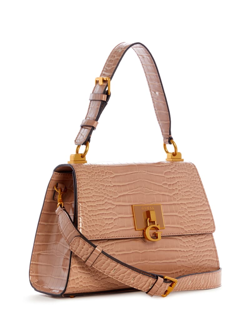 Torba Satchel Damskie Guess Stephi-Handle Brązowe | 539087-KPB