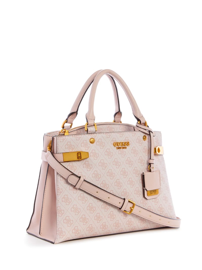 Torba Satchel Damskie Guess Zadie Logo Girlfriend Różowe | 237896-PVU