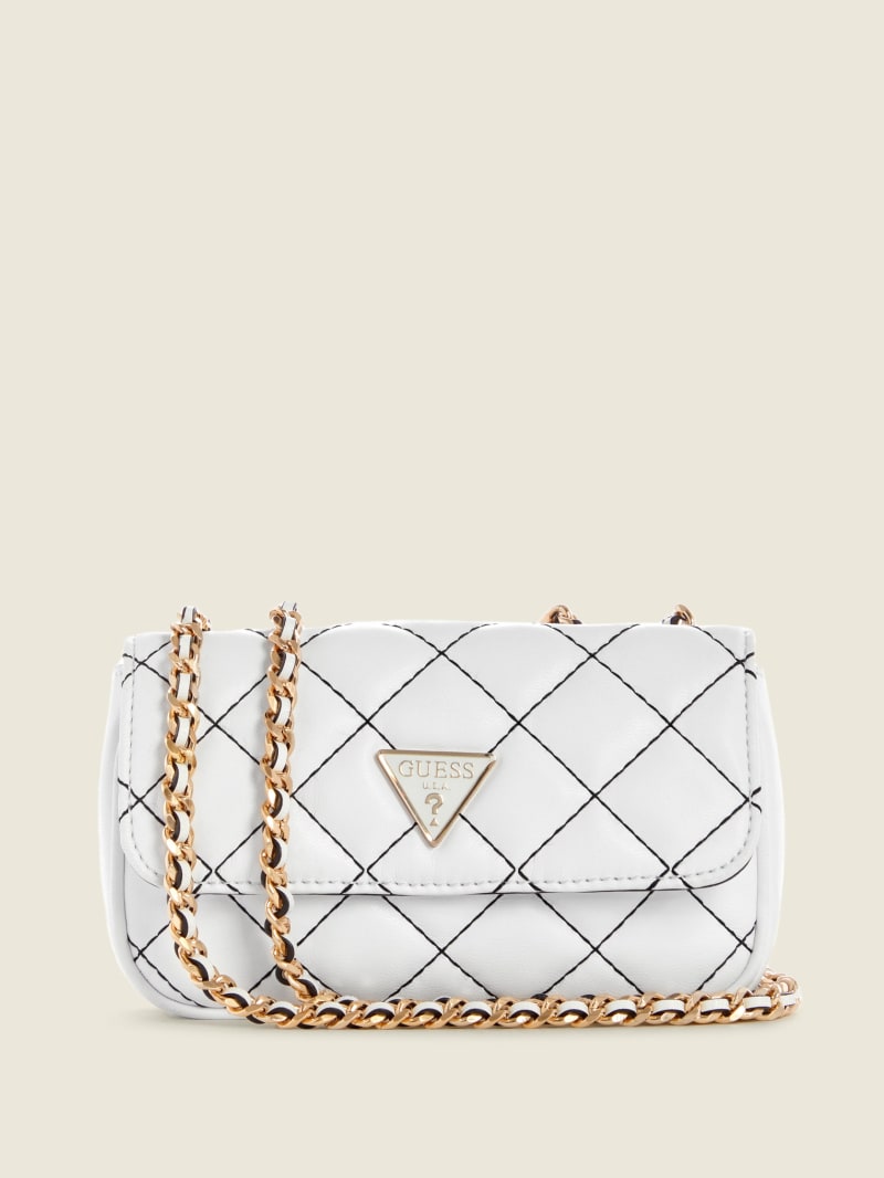 Torby Mini Damskie Guess Cessily Quilted Micro Białe | 287594-FLV