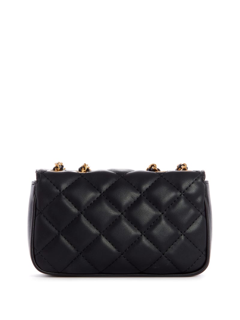 Torby Mini Damskie Guess Cessily Quilted Convertible Czarne | 702398-GZK