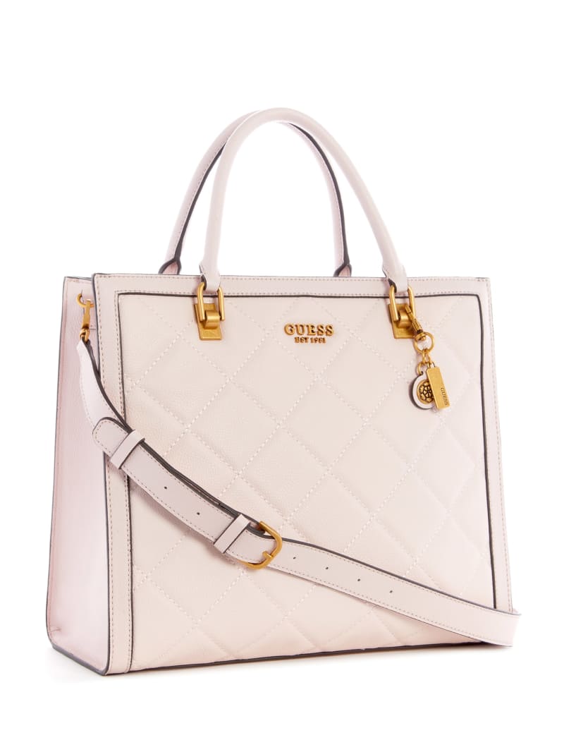 Torby Tote Damskie Guess Abey Quilted Elite Różowe | 715048-TUC