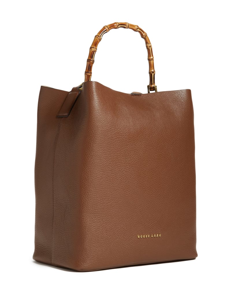 Torby Tote Damskie Guess Aida Skórzane Brązowe | 627130-PJU