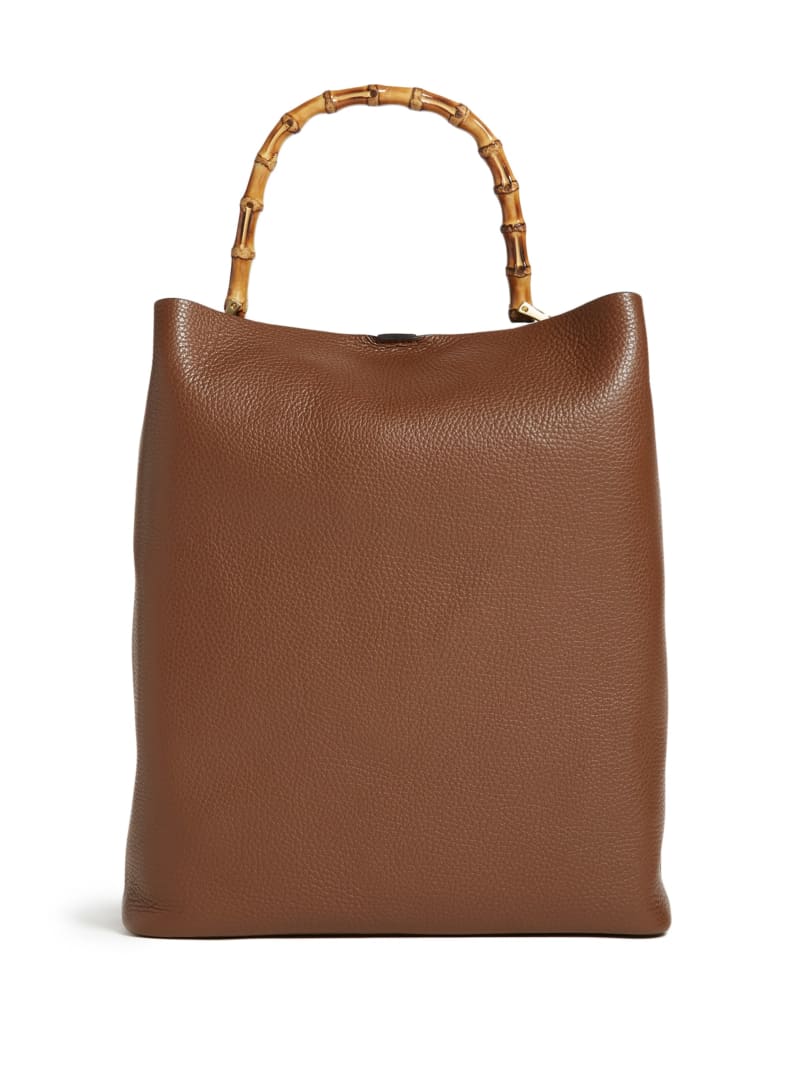 Torby Tote Damskie Guess Aida Skórzane Brązowe | 627130-PJU