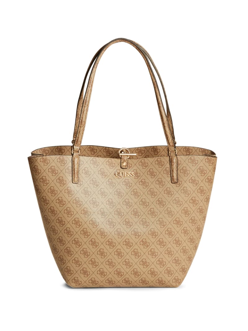 Torby Tote Damskie Guess Alby Toggle Brązowe | 531682-SAX