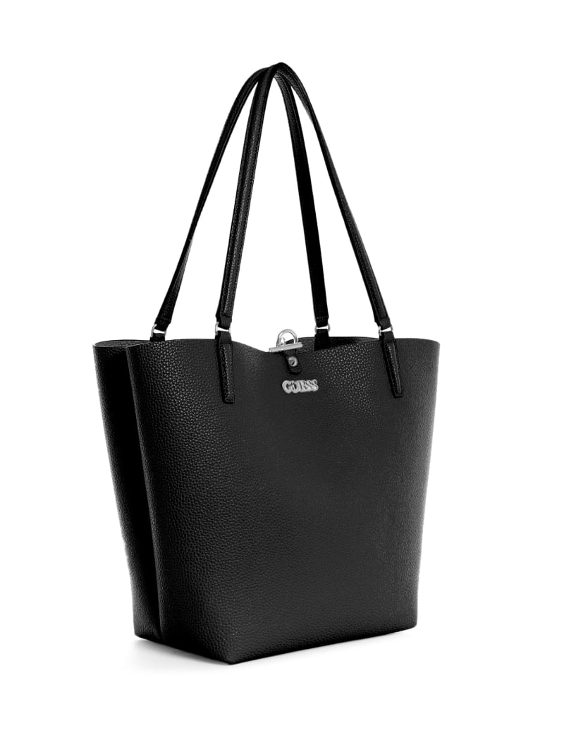 Torby Tote Damskie Guess Alby Toggle Czarne | 758396-ZOJ