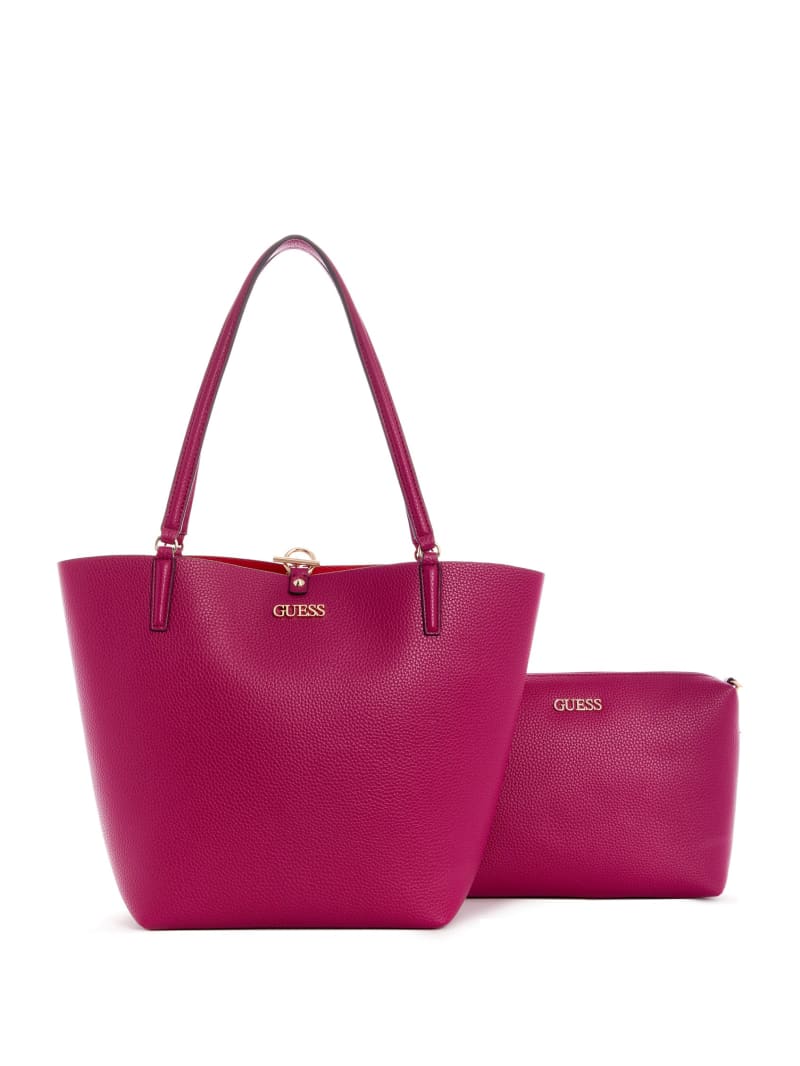 Torby Tote Damskie Guess Alby Toggle Fuksja | 016542-BHW