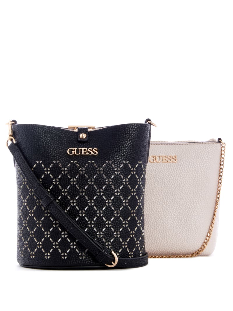 Torby Tote Damskie Guess Amara Czarne | 487013-NBX