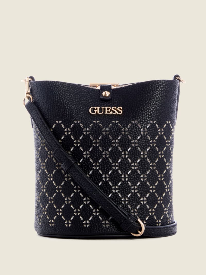 Torby Tote Damskie Guess Amara Czarne | 487013-NBX