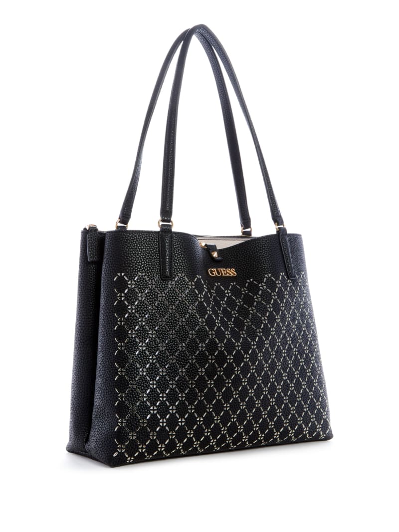 Torby Tote Damskie Guess Amara Society Czarne | 163785-UZP