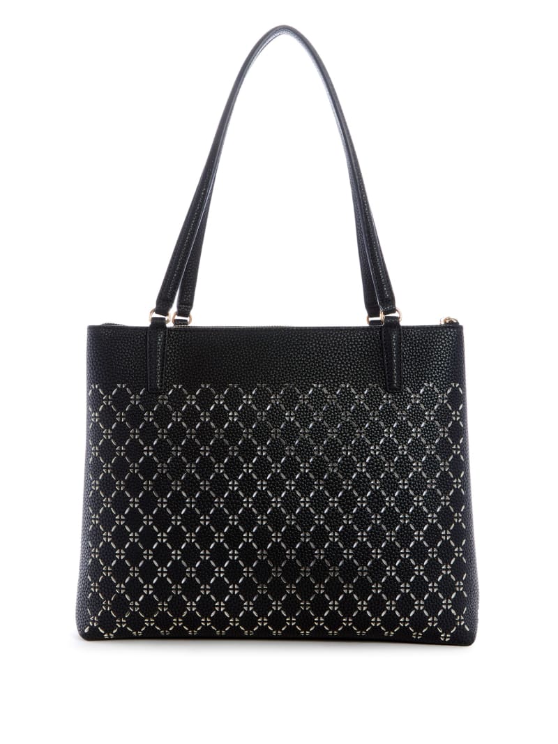 Torby Tote Damskie Guess Amara Society Czarne | 163785-UZP