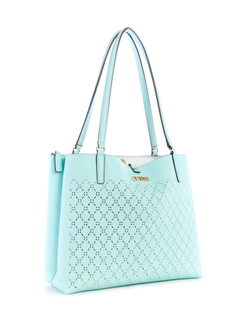 Torby Tote Damskie Guess Amara Society Turkusowe | 927350-TZX