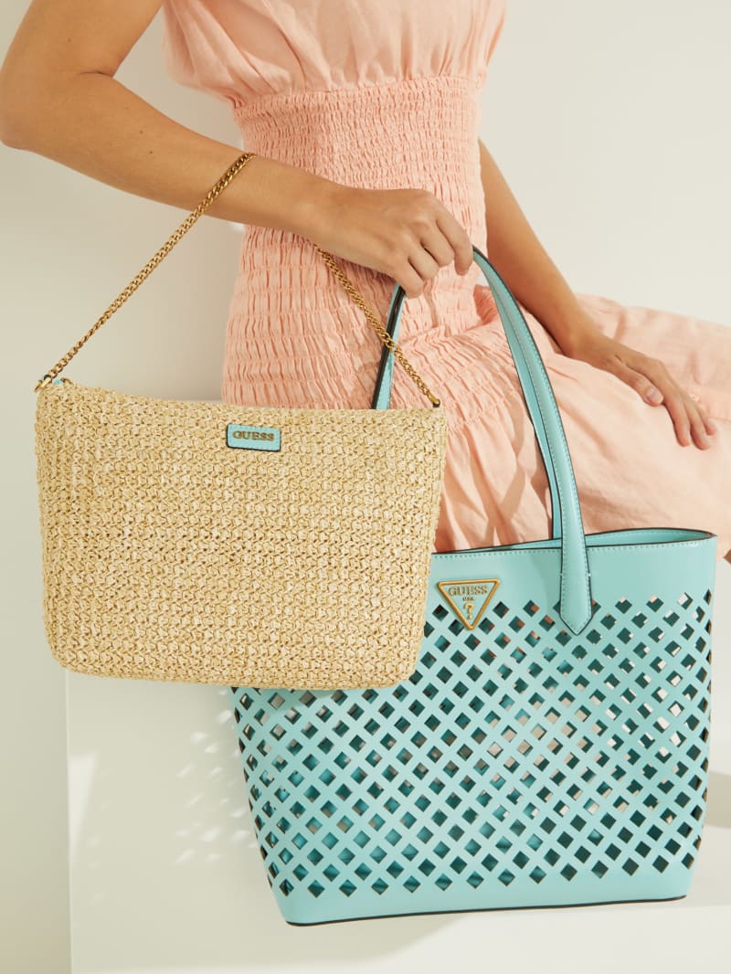 Torby Tote Damskie Guess Aqua Turkusowe | 036157-WJP