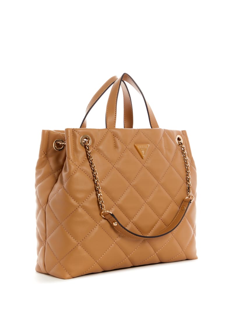 Torby Tote Damskie Guess Cessily Girlfriend Beżowe | 437521-KMI