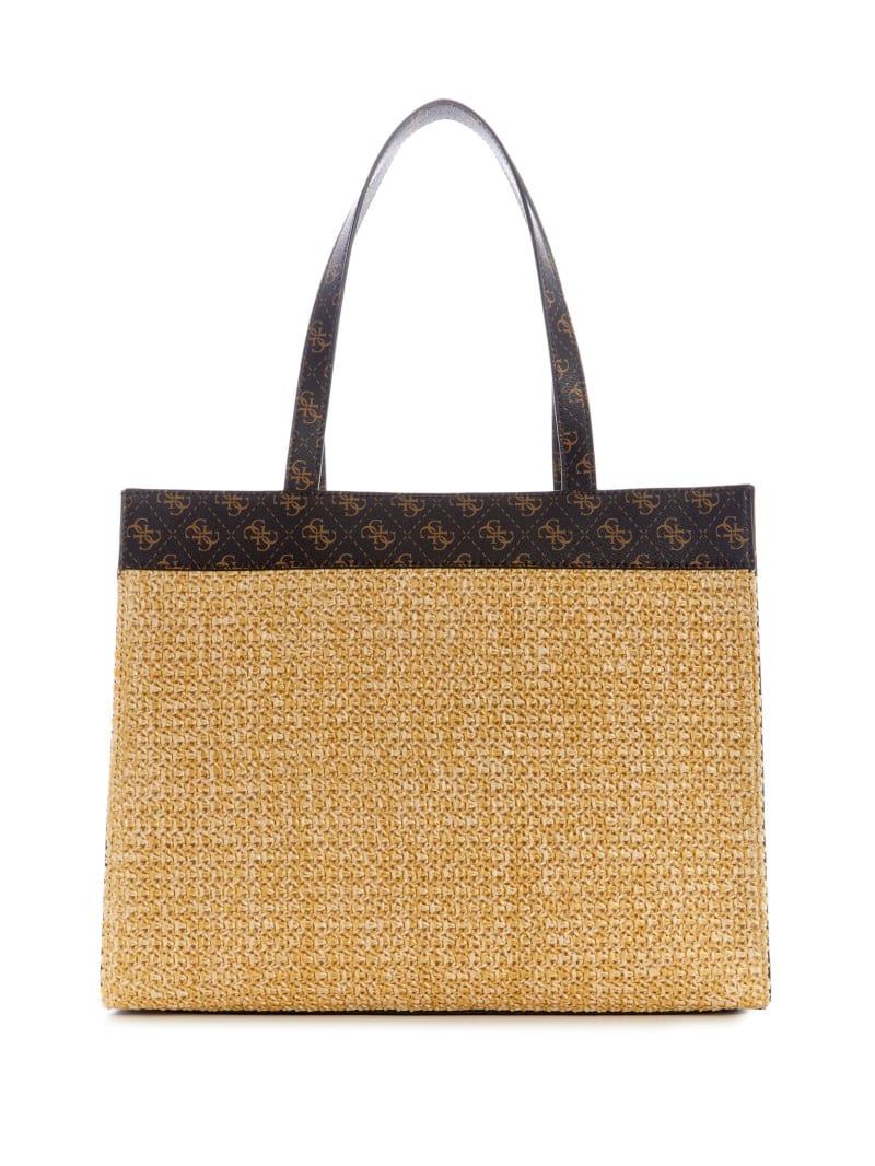 Torby Tote Damskie Guess Kasinta Raffia Beżowe | 354026-OQB