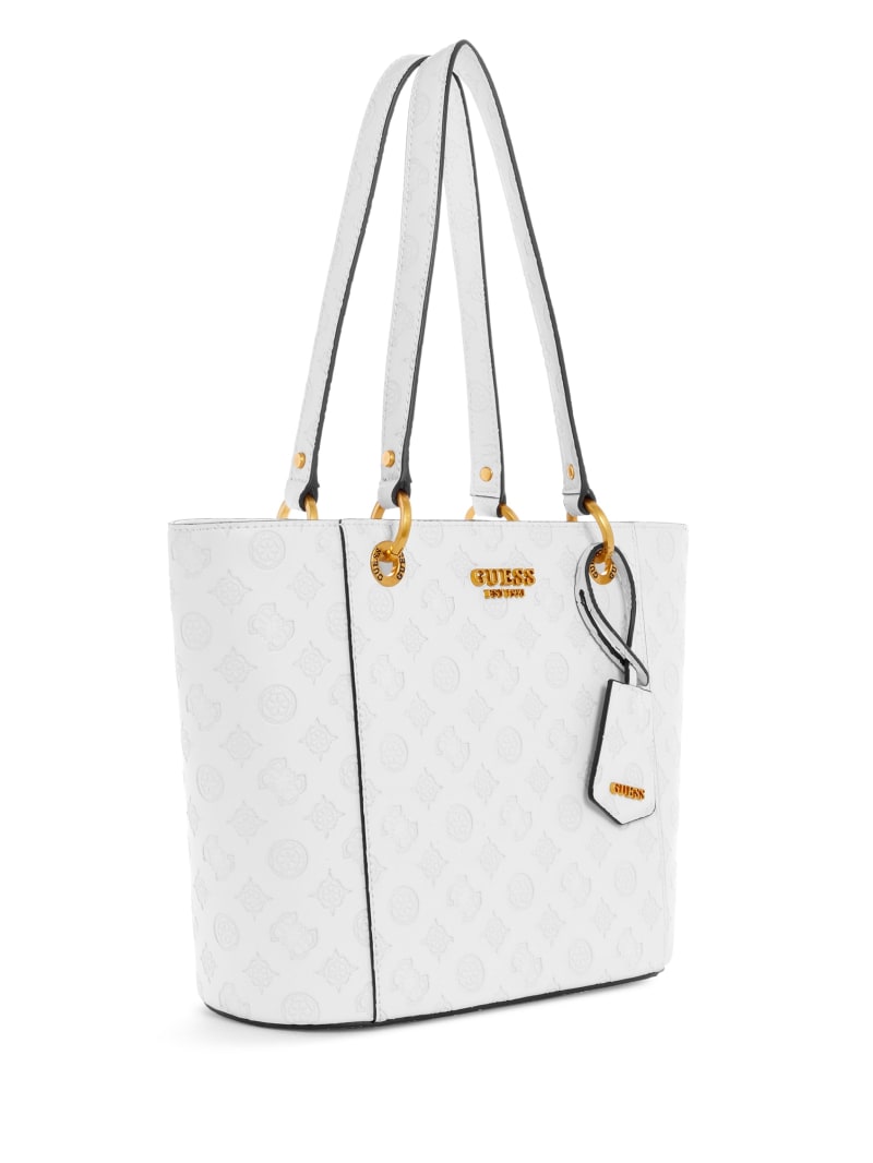 Torby Tote Damskie Guess Noelle Small Elite Białe | 148352-ECJ