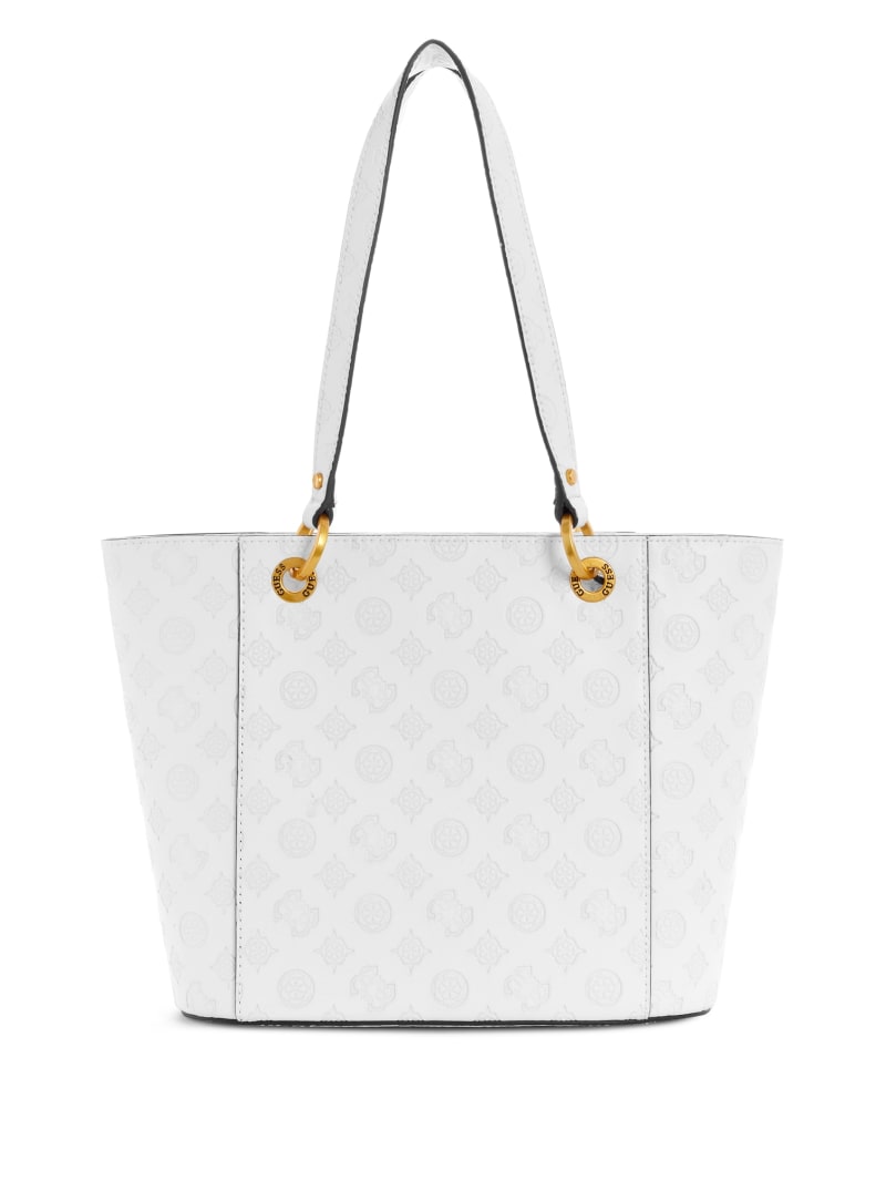 Torby Tote Damskie Guess Noelle Small Elite Białe | 148352-ECJ