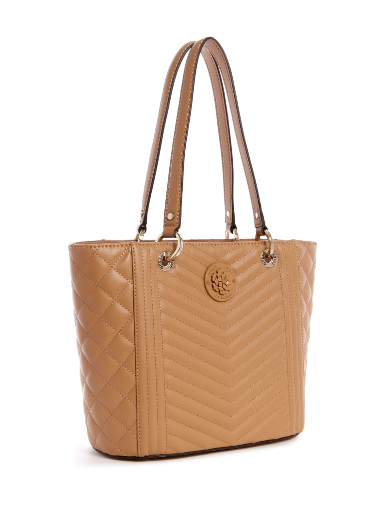 Torby Tote Damskie Guess Noelle Small Elite Beżowe | 375290-HWZ