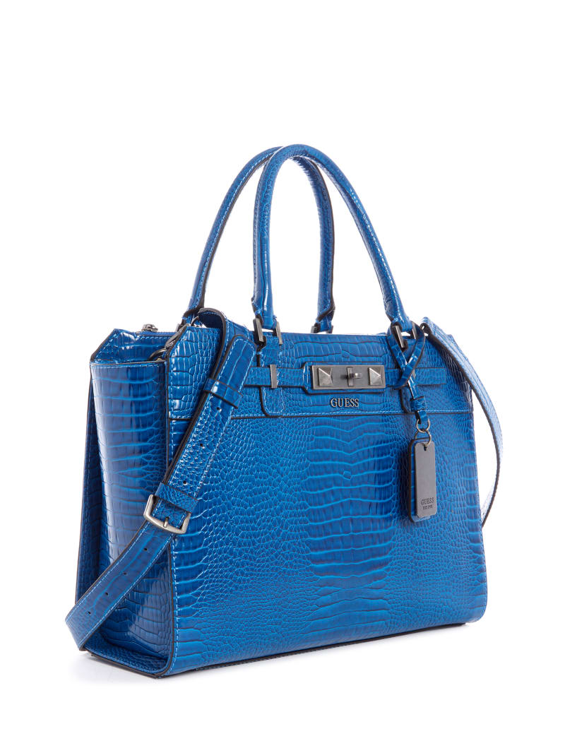 Torby Tote Damskie Guess Raffie Carryall Niebieskie | 475293-MCL