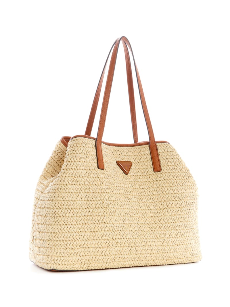 Torby Tote Damskie Guess Vicky Straw Beżowe | 308749-NKF