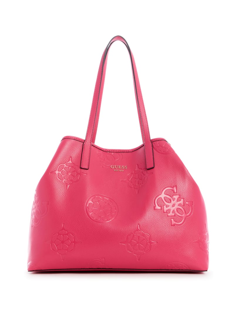 Torby Tote Damskie Guess Vikky Logo Large Różowe | 120836-YNP