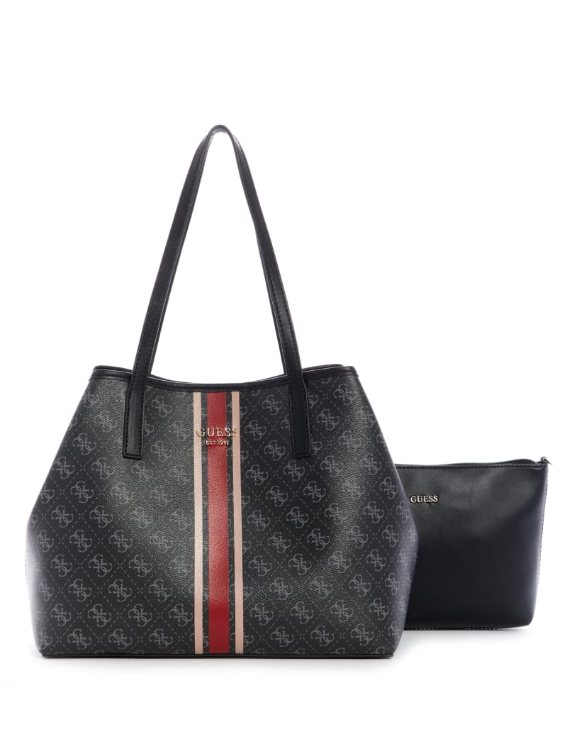 Torby Tote Damskie Guess Vikky Set Czarne | 481203-NFC