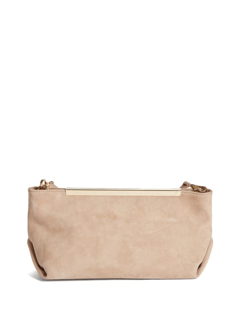 Torebki Damskie Guess Soft Zamszowe Skórzane Clutch Różowe | 346718-CKR