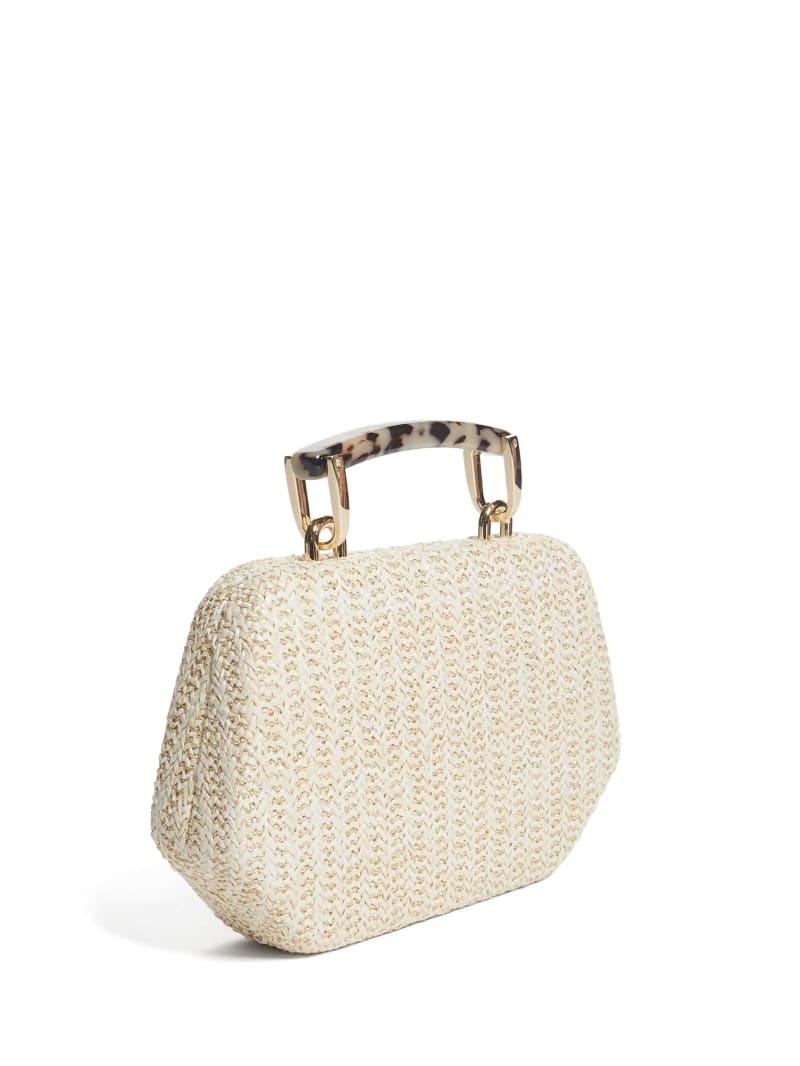 Torebki Damskie Guess Woven Clutch Beżowe | 621038-SWT