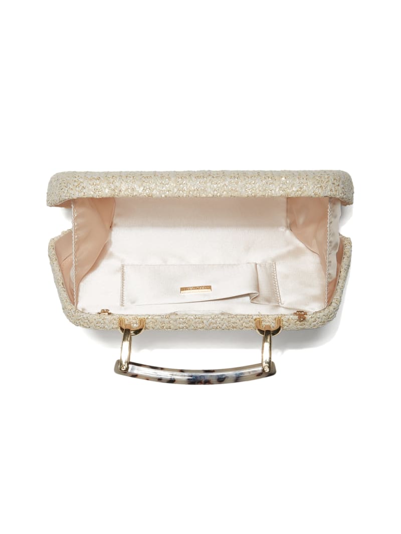 Torebki Damskie Guess Woven Clutch Beżowe | 621038-SWT