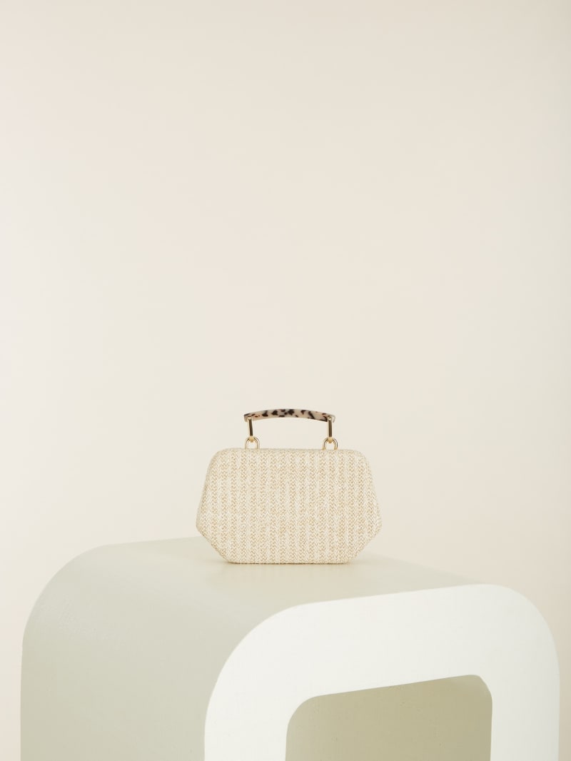 Torebki Damskie Guess Woven Clutch Beżowe | 621038-SWT