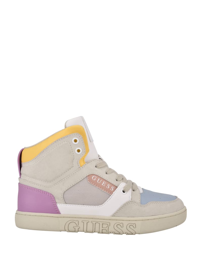 Trampki Damskie Guess Justis Faux-Zamszowe High-Top Kolorowe | 608543-ZUT