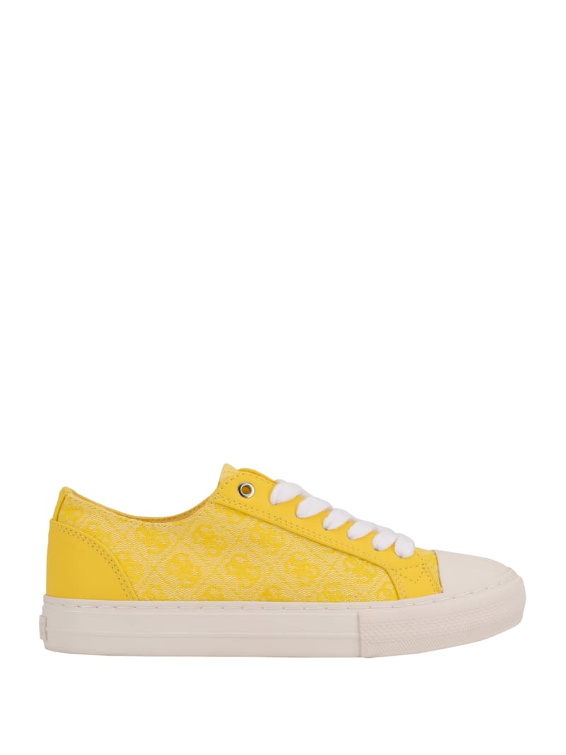 Trampki Damskie Guess Passit Logo Low-Top Żółte | 276598-AFH