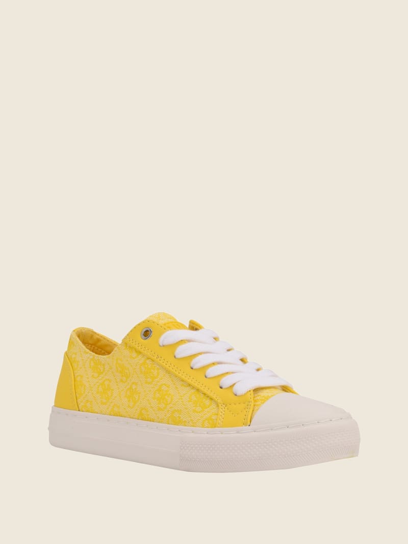 Trampki Damskie Guess Passit Logo Low-Top Żółte | 276598-AFH