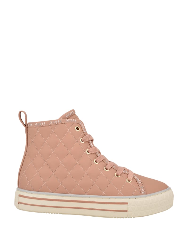 Trampki Damskie Guess Quilted High-Top Różowe | 982510-RDJ