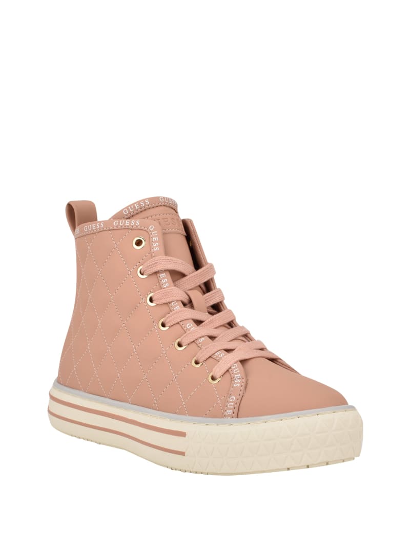 Trampki Damskie Guess Quilted High-Top Różowe | 982510-RDJ