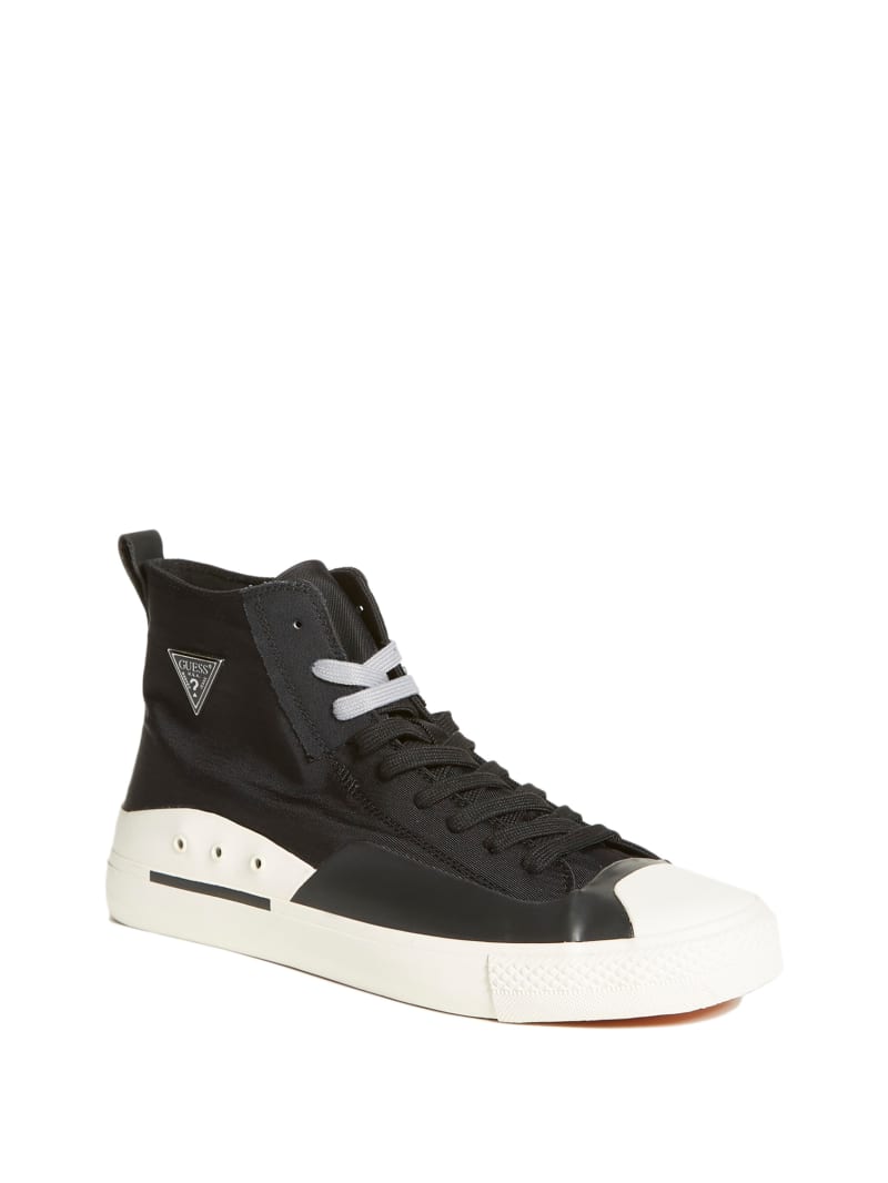 Trampki Męskie Guess Ederle High-Top Czarne | 672453-BPO