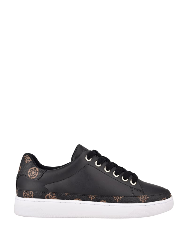 Trampki Męskie Guess Rinzed Logo Trim Low-Top Czarne | 372581-SMU