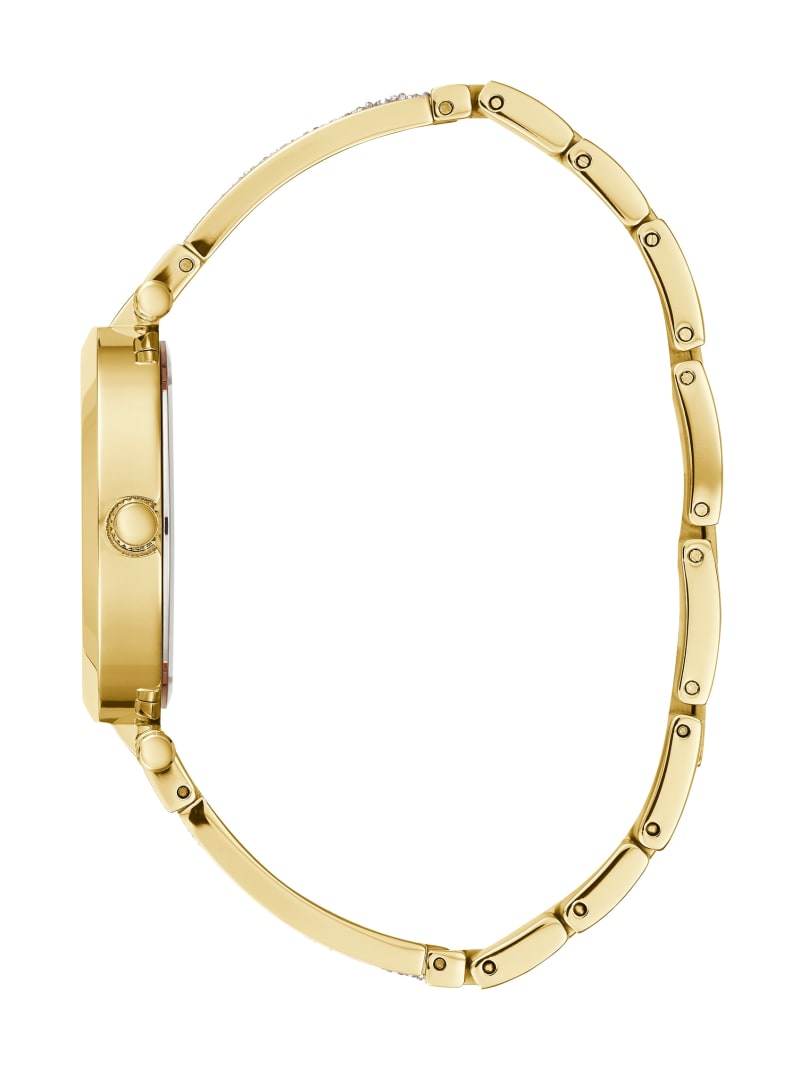 Zegarek Damskie Guess Gold-Tone Crystal Bangle Analog Złote | 278096-MAO