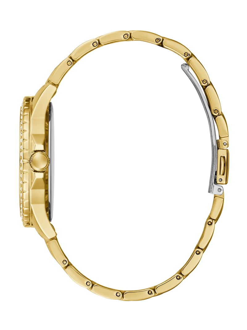 Zegarek Damskie Guess Gold-Tone Rhinestone Analog Złote | 470651-BCU